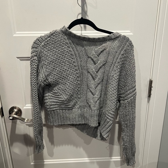 Garage Sweaters - Garage Gray Crew Neck Sweater with Textured Patterns